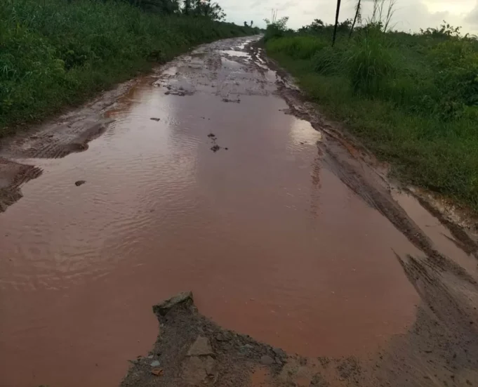 Jalan Seperti Kubangan, Warga Peniti Dalam I Minta Perhatian Pemerintah