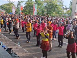 Polresta Pontianak gelar Olahraga Bersama Masyarakat Meriahkan hari Bayangkara Ke – 80